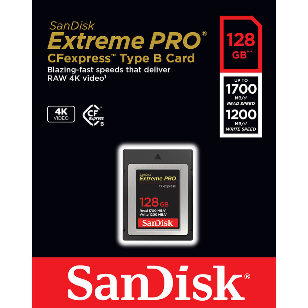 Product Image of SanDisk Extreme PRO 128GB CF Express Memory Card 1700MB/s