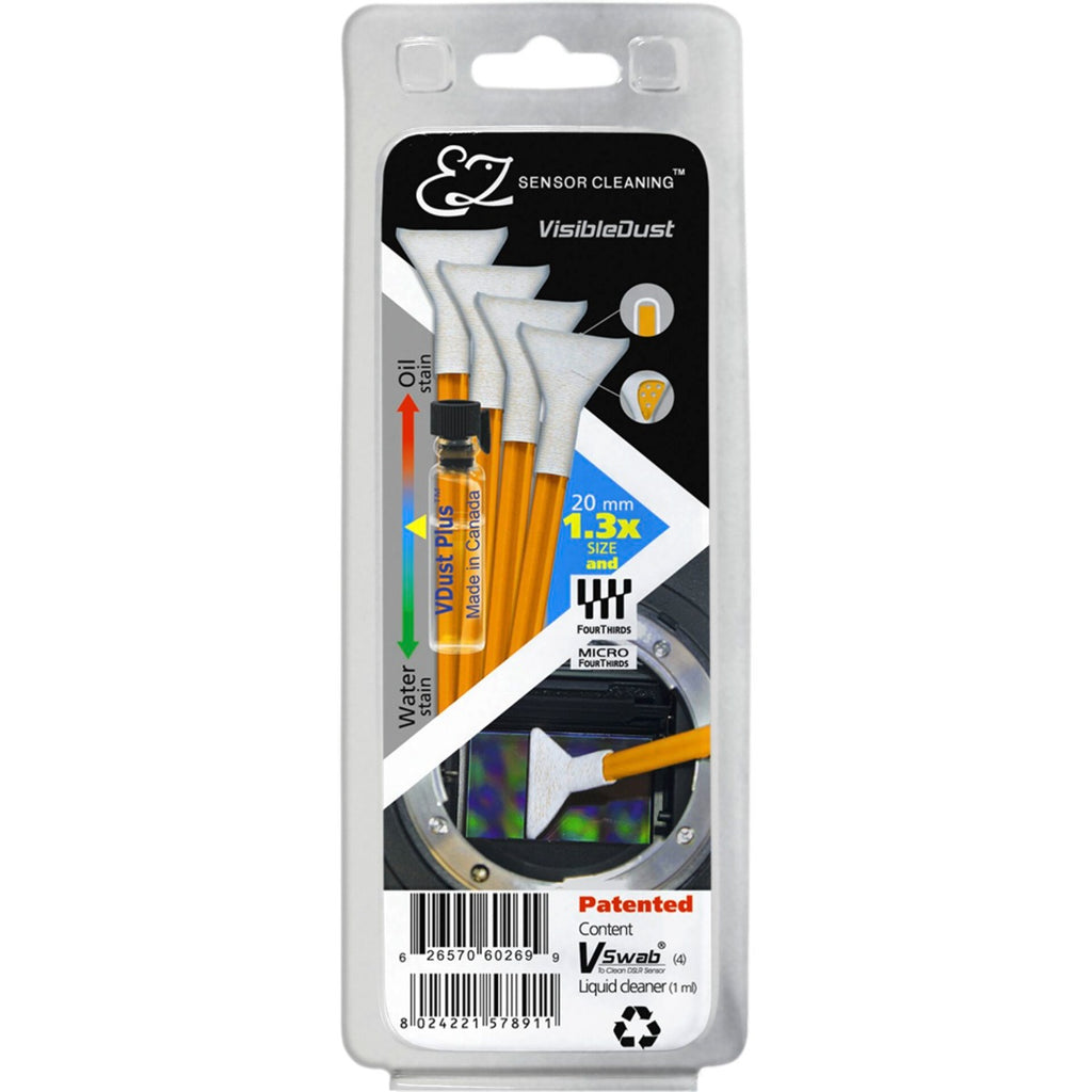 Visible Dust 1.3x and Micro 4/3 Sensor Cleaning Kit (Vdust Solution and 4 Orange Swabs)