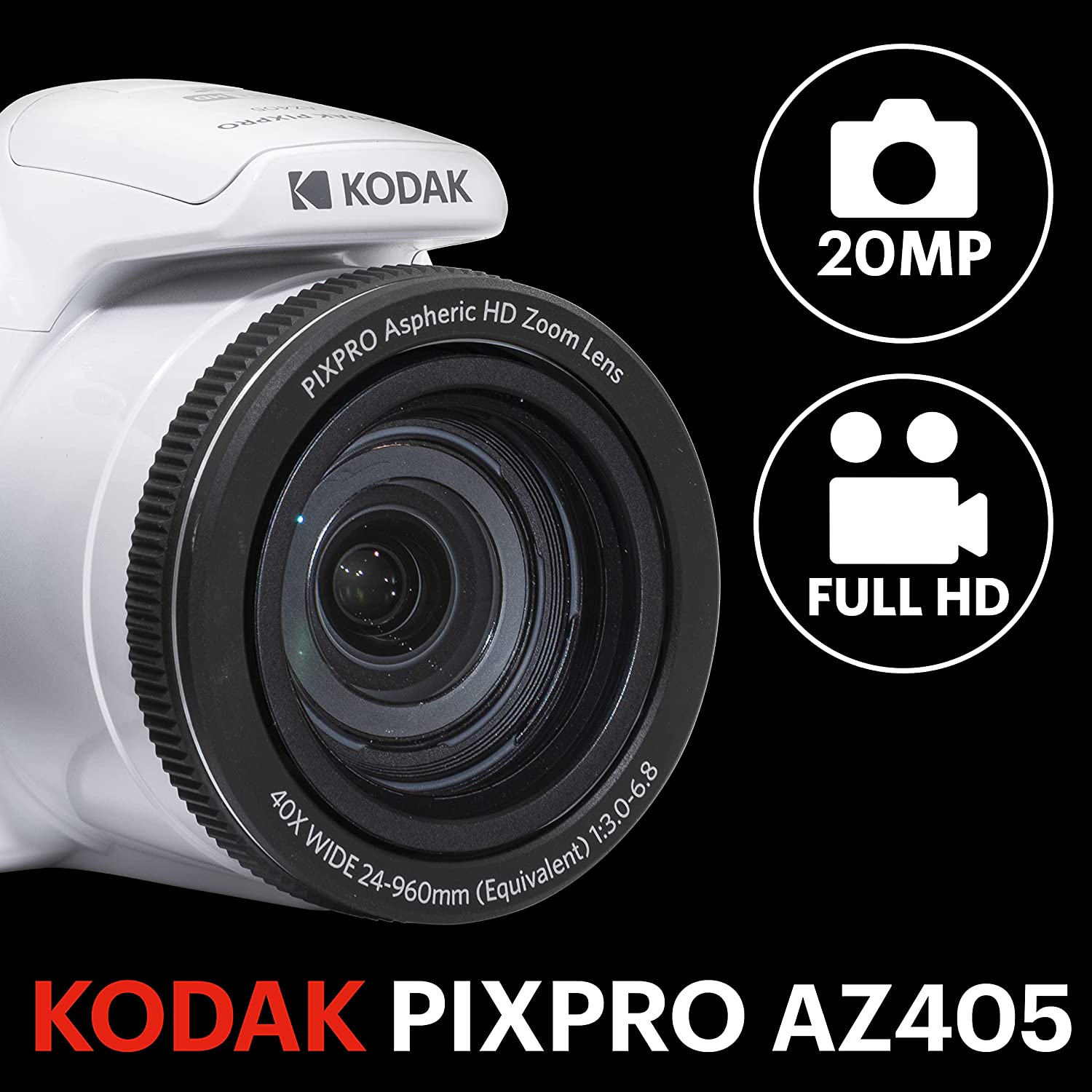 Kodak PIXPRO Astro Zoom AZ421 16 MP Digital Camera - White for