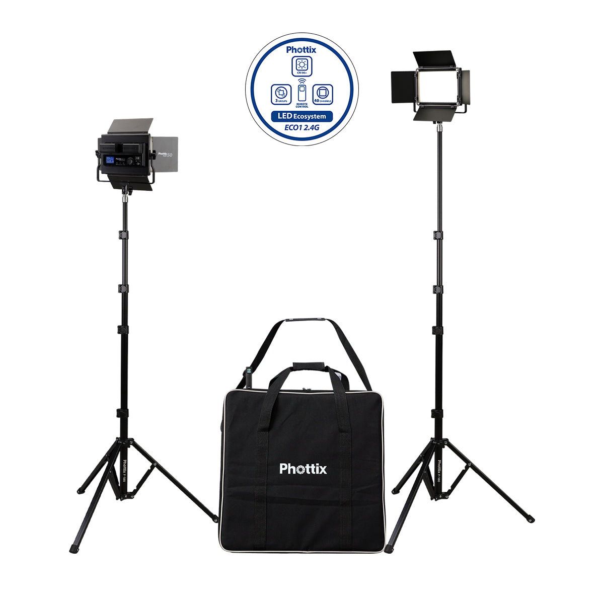 Product Image of Phottix Kali 50 Bi-Colour Studio LED Light Twin Kit with Remote