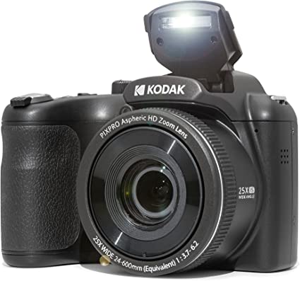 KODAK PIXPRO Astro Zoom AZ255-BK 16MP Digital Camera with 25X Optical Zoom 24mm Wide Angle 1080P Full HD Video and 3" LCD (Black)