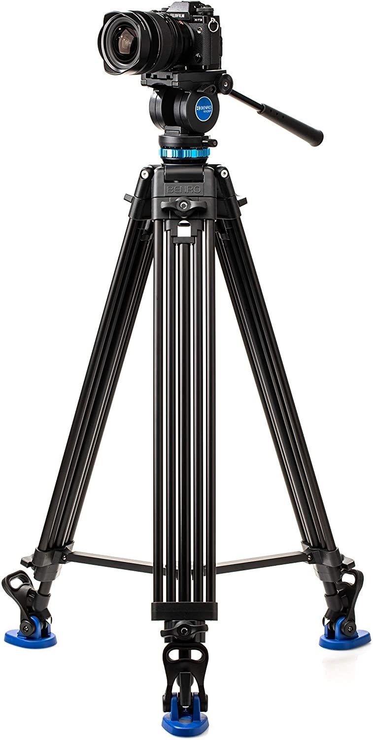 Product Image of Benro KH25P Video Tripod with Head, 5kg Payload, Continuous Pan Drag, Anti-Rotation Camera Plate