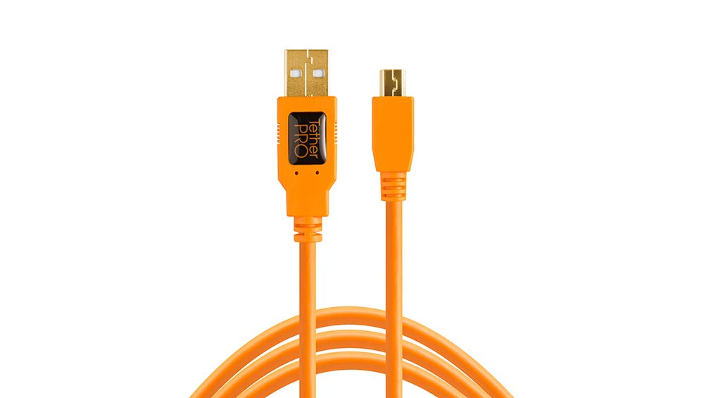 Product Image of Tether Tools TetherPro Cable USB 2.0 A/MiniB 5 Pin 4.6 m Orange