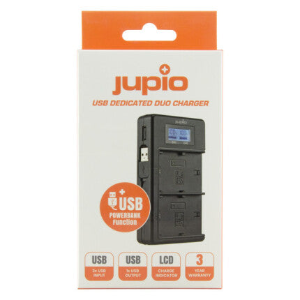 Product Image of Jupio USB Dedicated Duo Charger LCD for Sony NP-FM50, NP-F550/F750/F970