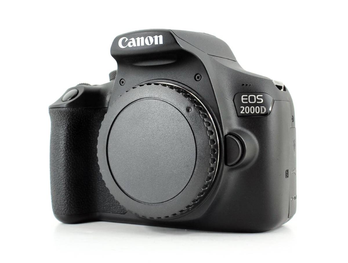 Canon EOS 2000D Digital SLR Camera Body - Product Photo 4 - Side view showing the complete camera body with the sensor cover attached