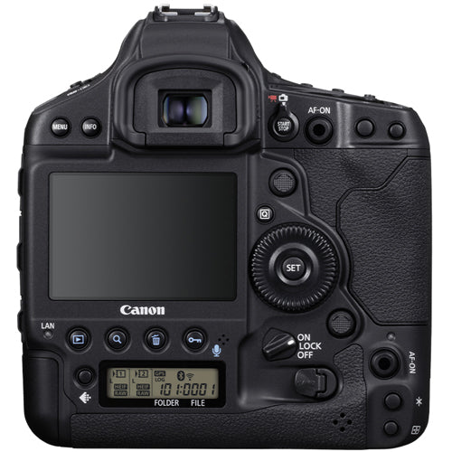 Canon EOS 1DX Mark III DSLR Camera Body - Product Photo 4 - Rear view with emphasis on the controls, view finder, displays and screen