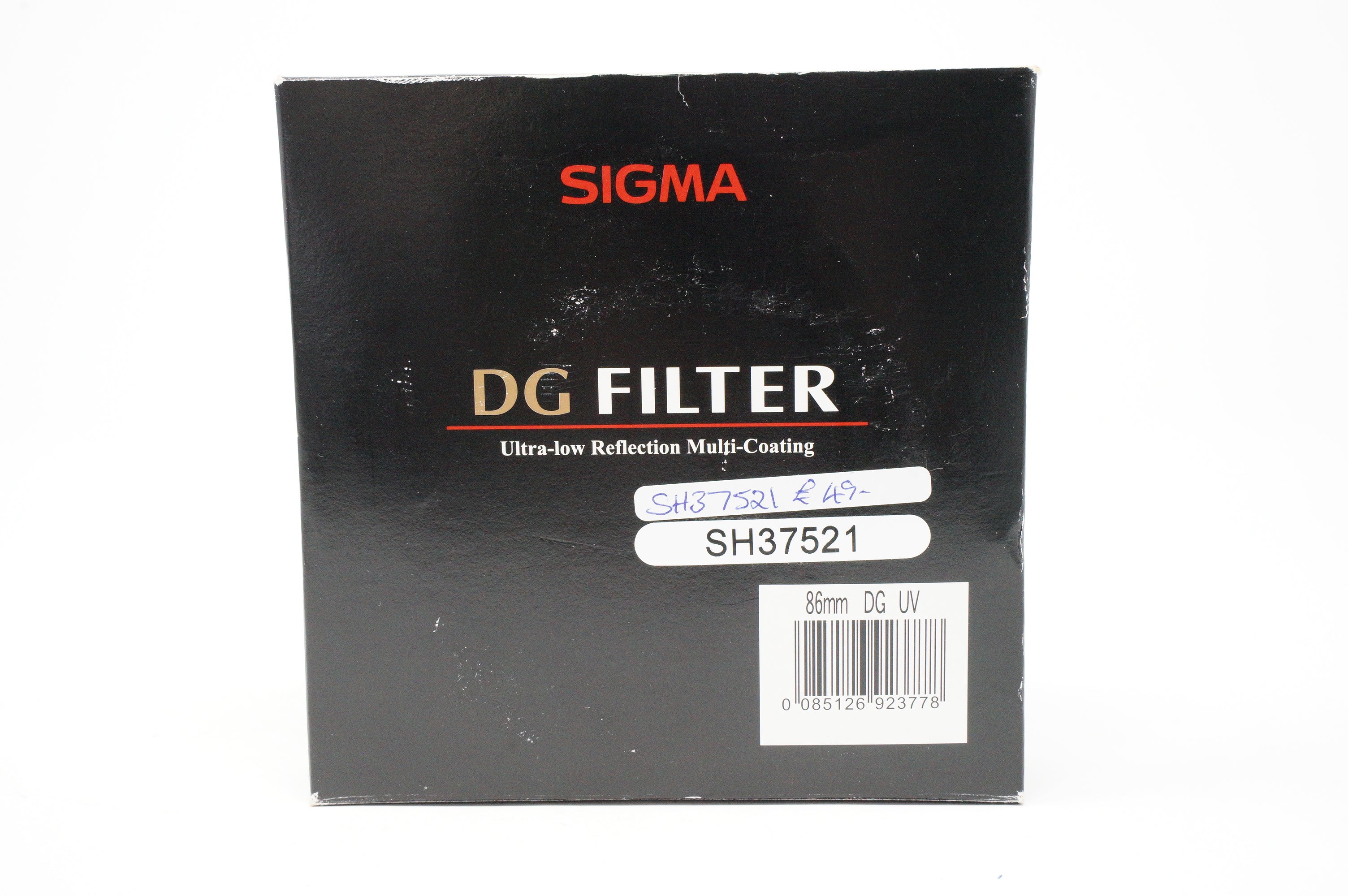 Used Sigma 86mm DG UV filter with step down ring from 95-86 and lens cap 86mm(Boxed SH37521)