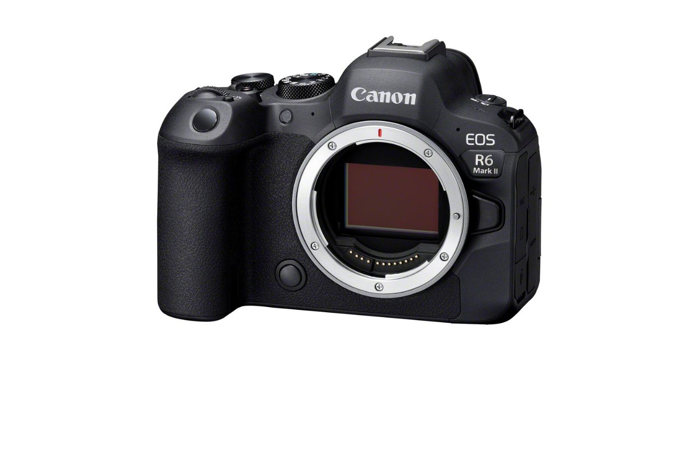 Canon EOS R6 Mark II Body Only - Product Photo 2 - Front side view of the camera body with the internal components visible