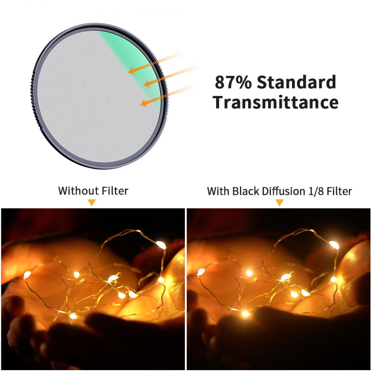 K&F Concept Black Mist Filter 1/8 Special Effects Filter Multi Coated Waterproof Scratch-Resistant Anti-Reflection Nano-X Series