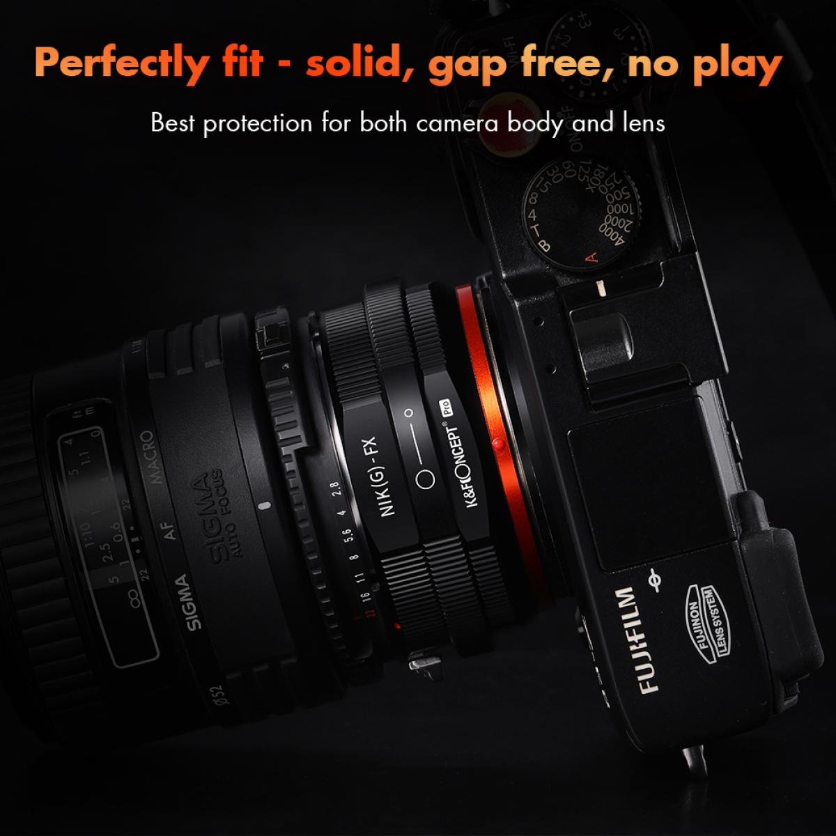 K&F concept Nikon NIK(G)-FX PRO high precision lens adapter (orange) K&F Concept Lens Adapter KF06.443