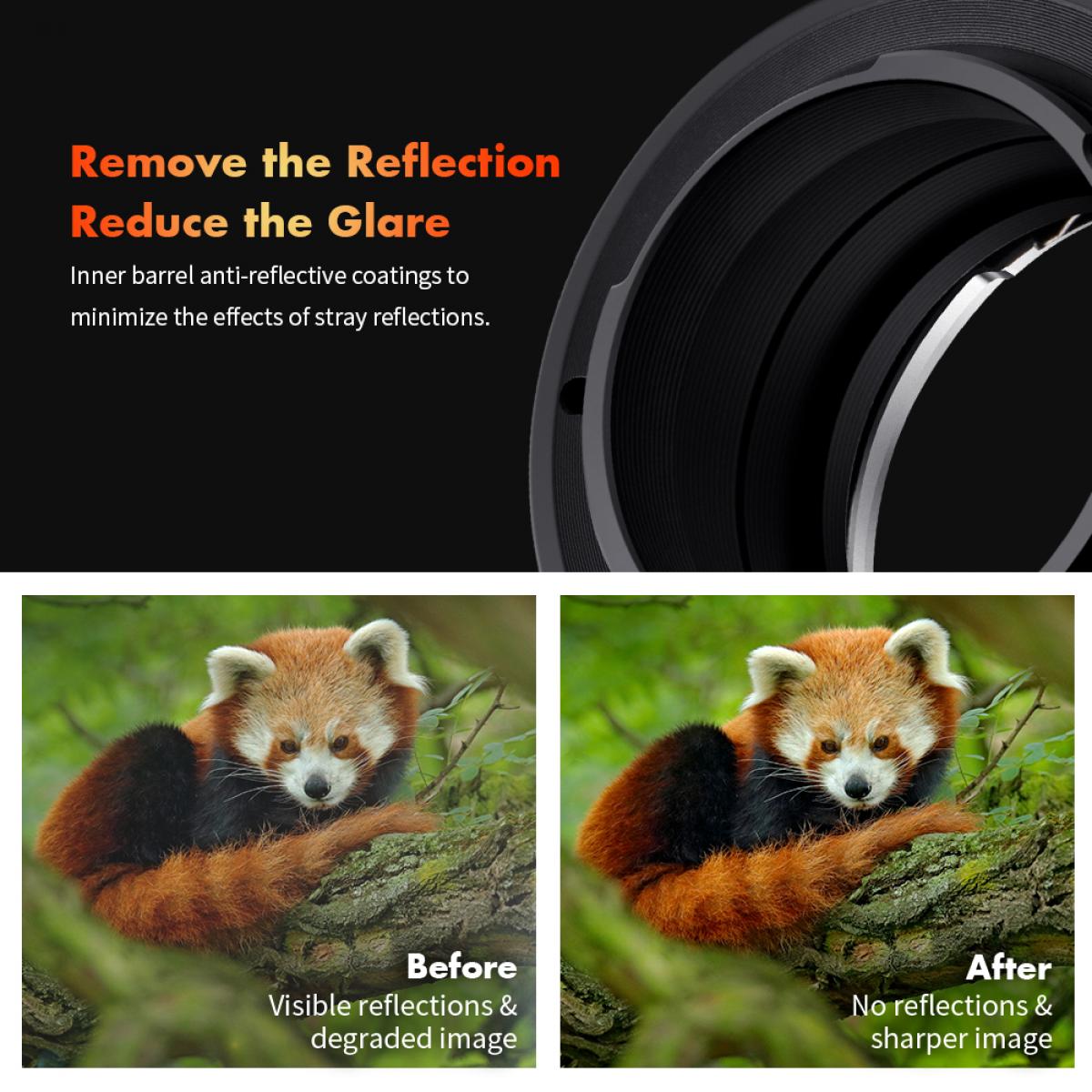 K&F concept Nikon NIK(G)-FX PRO high precision lens adapter (orange) K&F Concept Lens Adapter KF06.443