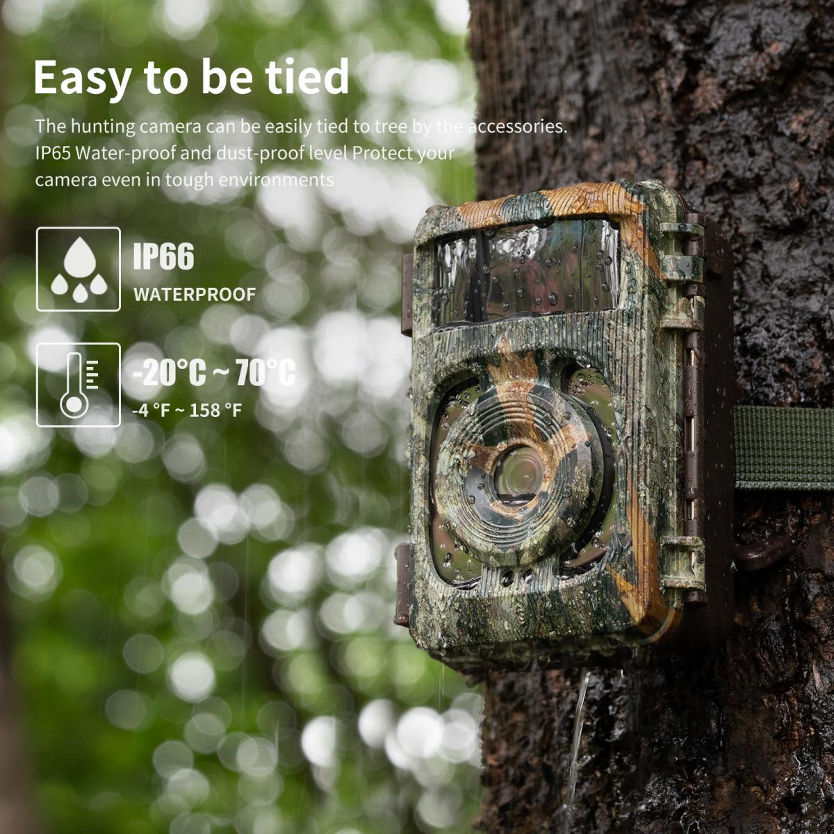 K&F Concept 4K trail wildlife waterproof camera with 32MP photos, 4K Video, WiFi & Bluetooth