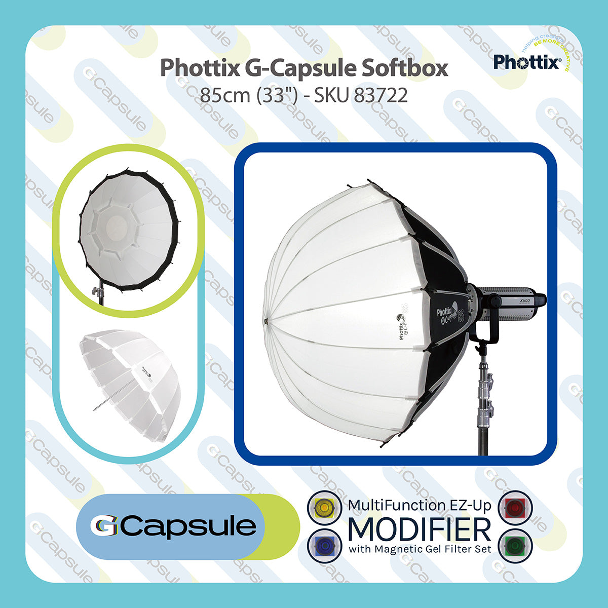 Phottix G-Capsule Multi-Function Softbox Deep 85cm (33