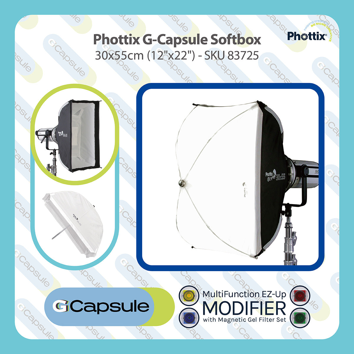 Phottix G-Capsule Multi-Function Softbox 30x55cm (12"x22")
