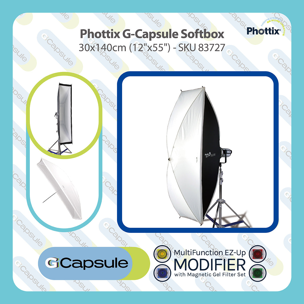 Phottix G-Capsule Multi-Function Softbox 30x140cm (12"x55")