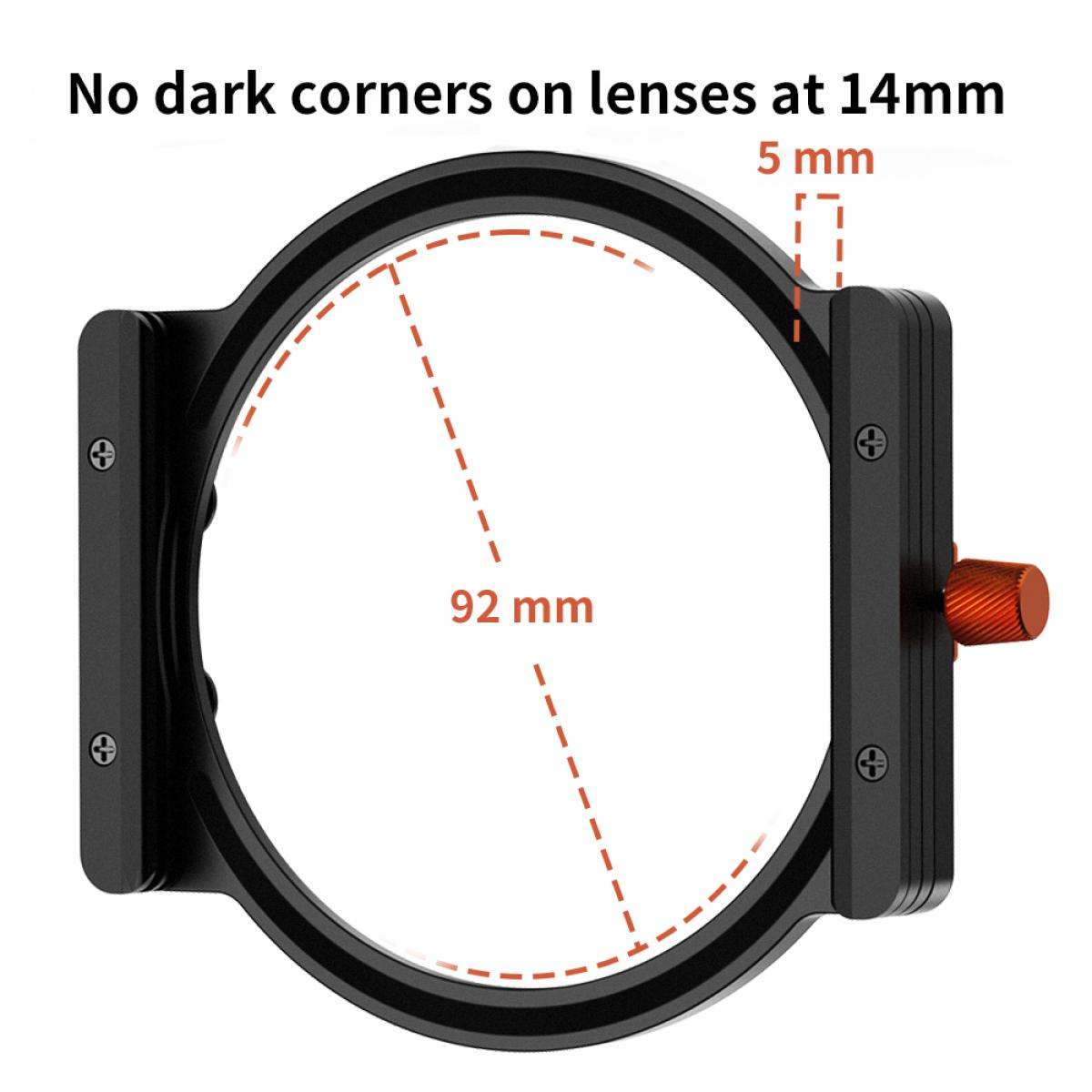 K&F Concept Metal Square Filter Holder 100mm with 8 Lens Filter Adapter Rings 49mm-82mm
