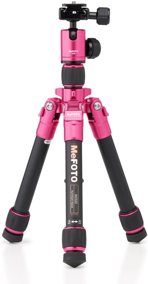 Product Image of MeFOTO DayTrip Compact Tripod Kit with 2 Section Aluminium Legs - Hot Pink