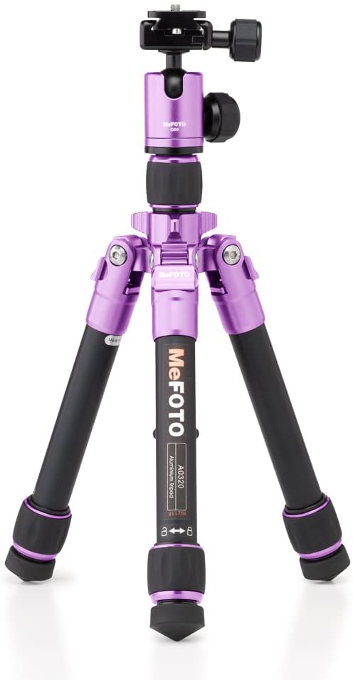 Product Image of MeFOTO DayTrip Compact Tripod Kit with 2 Section Aluminium Legs - Purple - A0320Q00P