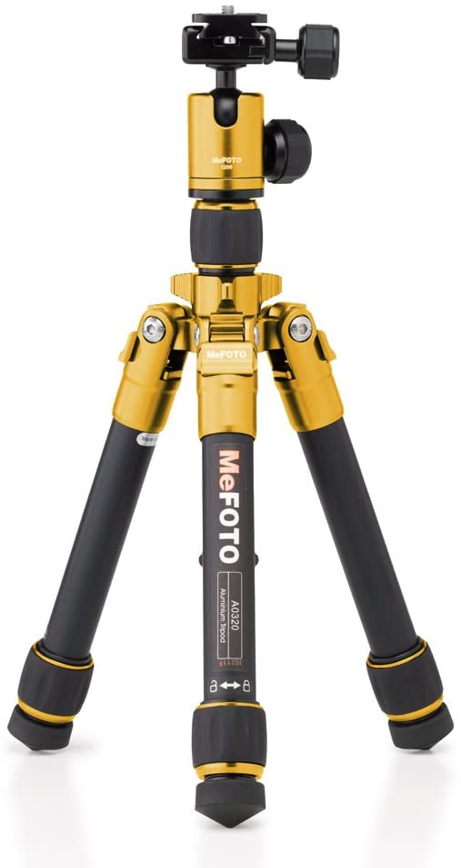 Product Image of MeFOTO DayTrip Compact Tripod Kit with 2 Section Aluminium Legs - Yellow