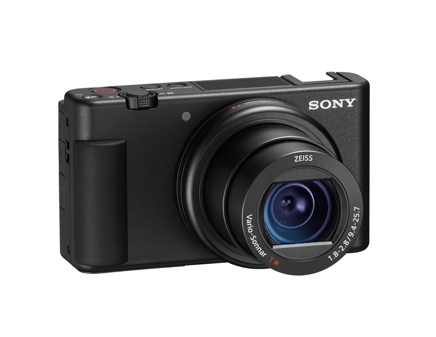 Sony ZV-1 Compact Digital Camera 4K UHD - Black - Perfect for Vloggers - Product Photo 2 - Front side view of the camera