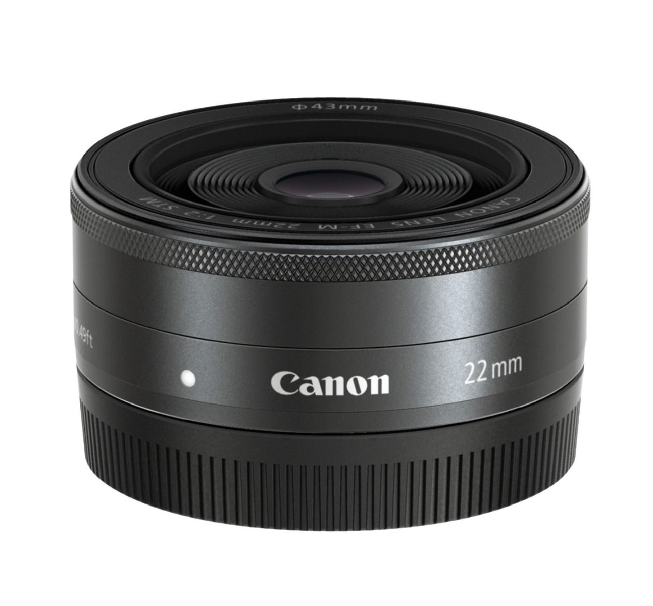 Canon EF-M 22mm f2 STM Pancake Lens for EOS M - Product Photo 4 - Top down view with focus on the glass components