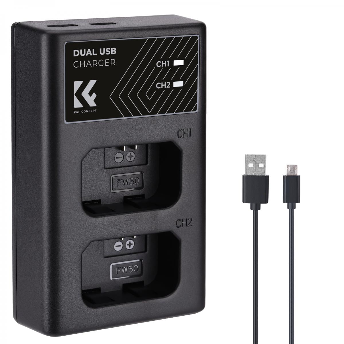 Product Image of K&F Concept Sony NP-FW50 Dual Slot Quick Battery Charger