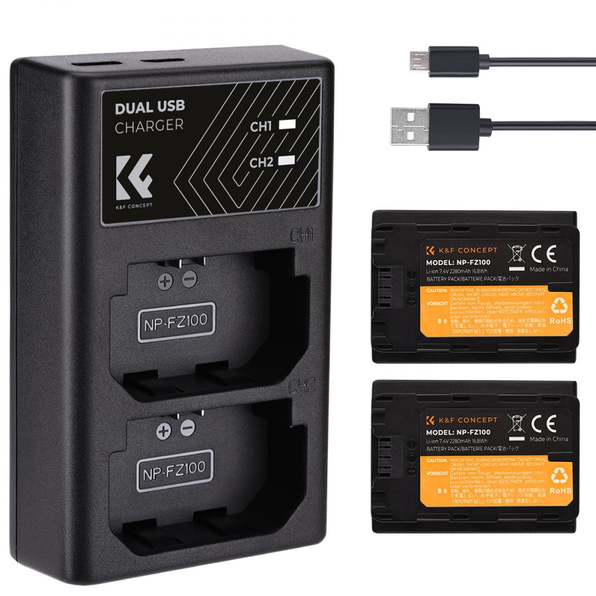 Product Image of K&F Concept NP-FZ100 sony battery and dual slot battery charger kit
