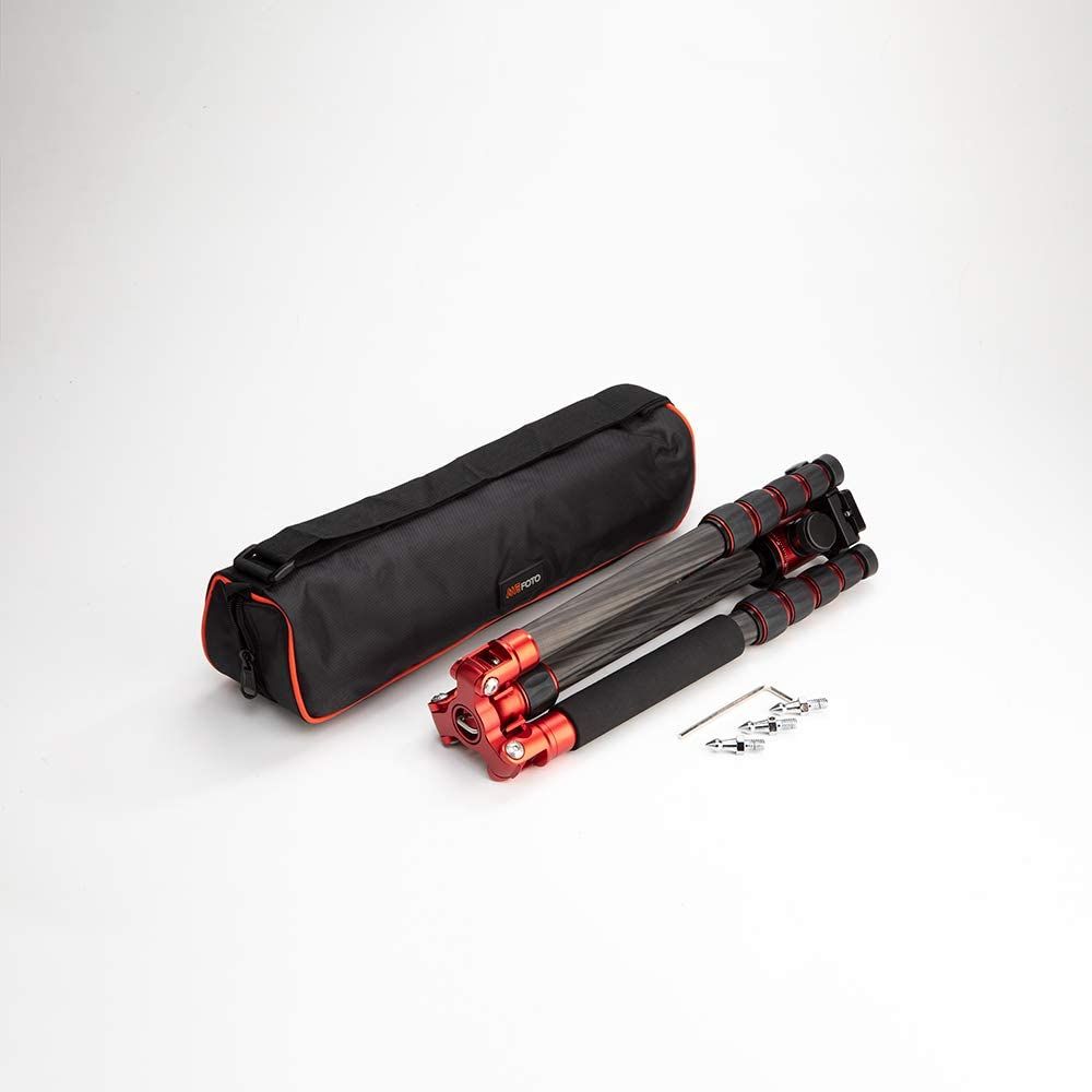 MeFOTO GlobeTrotter Convertible Tripod Kit with 5 Section Carbon Fibre Legs- Red - C2350Q2R