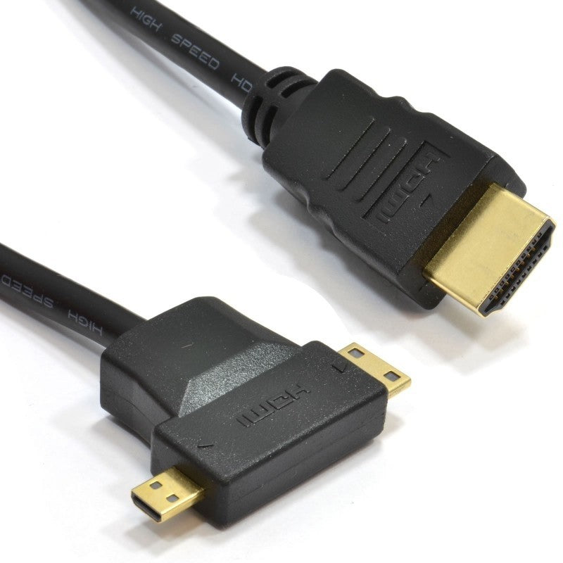Product Image of HDMI A to Micro D & MINI C HDMI Multi Use Androids & Tablets Cable 1m
