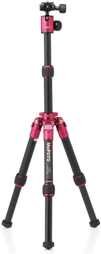 MeFOTO DayTrip Compact Tripod Kit with 2 Section Aluminium Legs - Hot Pink