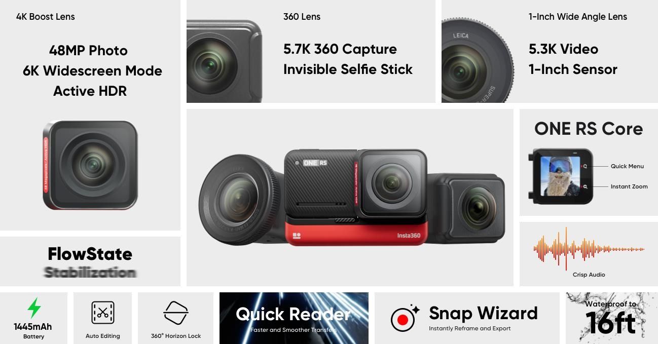 Insta360 ONE RS Boost 4K Edition Action Video Camera