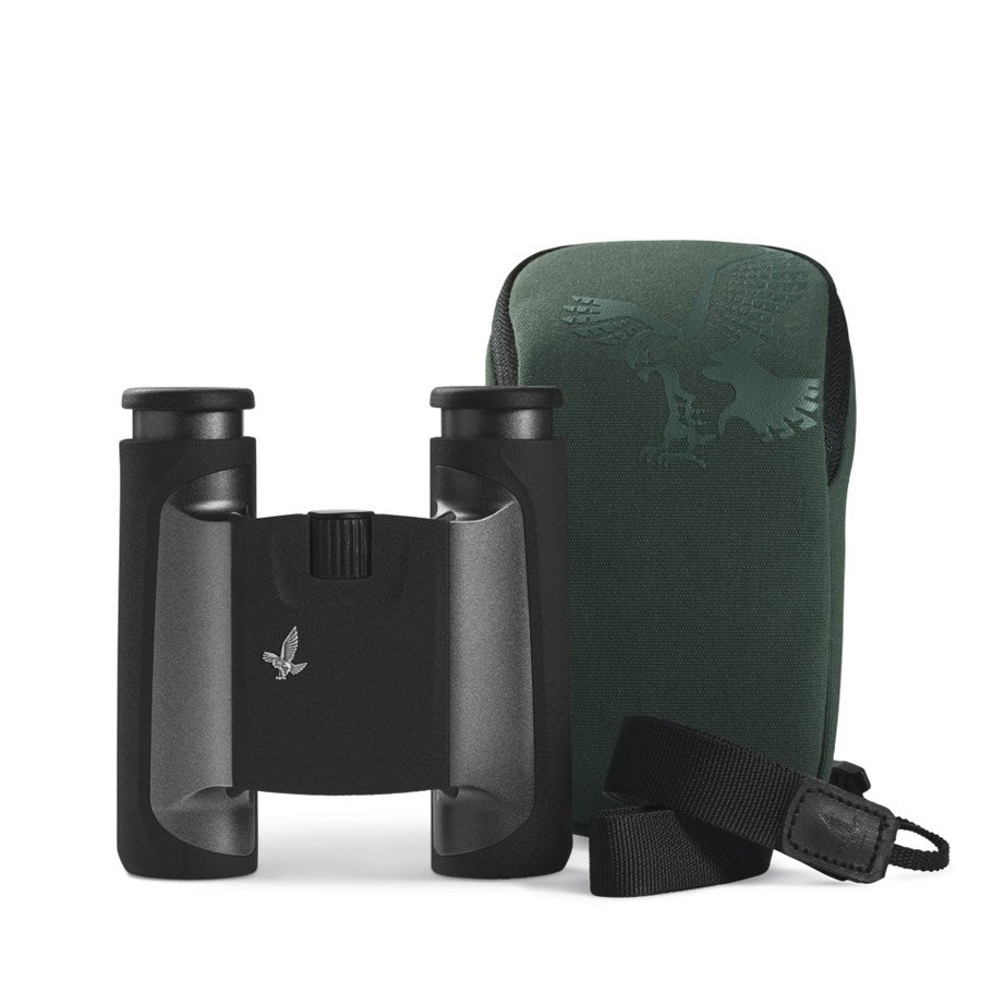 Swarovski CL 10x25 Pocket Binoculars Anthracite with Wild Nature Accessory Pack - Product Photo 1 - Photo of the binoculars, carry case and carry case