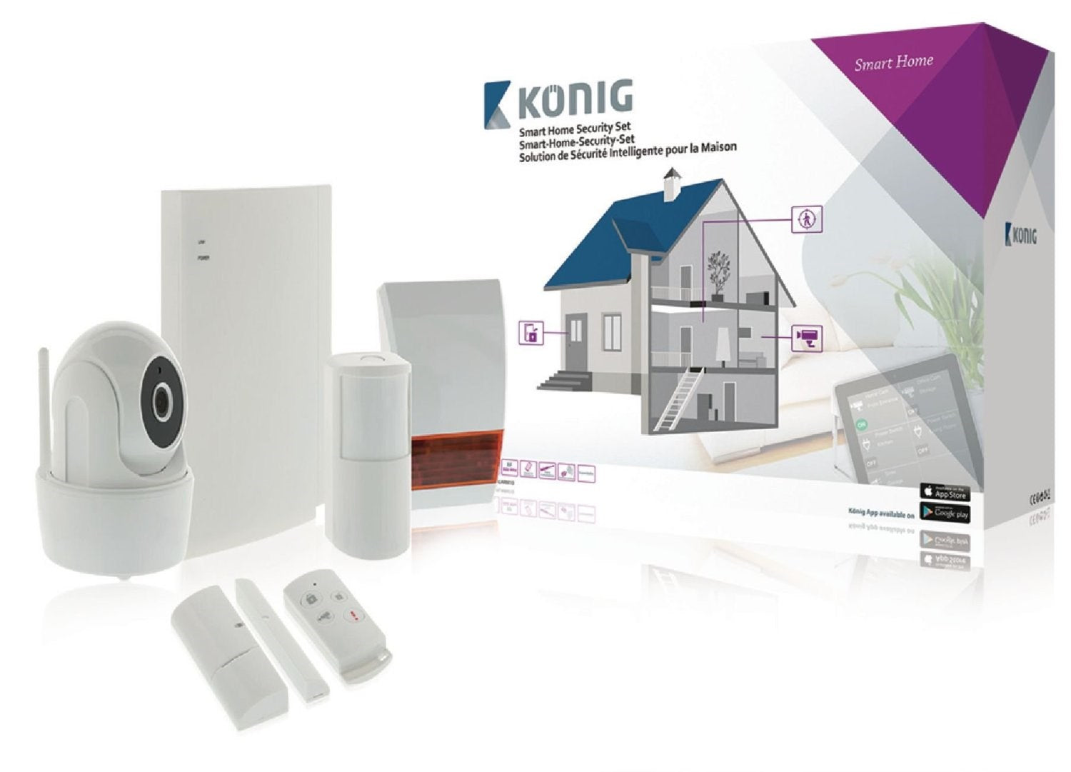Product Image of Konig SAS-CLALARM10 CCTV Smart Home Security Set