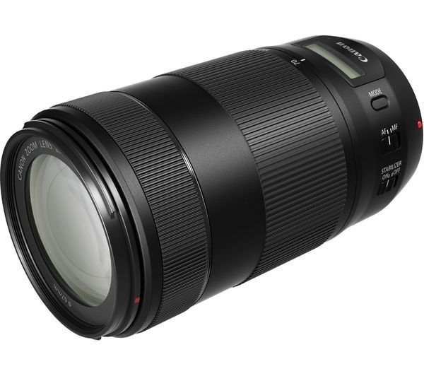 Canon EF 70-300mm F4-5.6 IS II USM Telephoto Zoom Image Stabilised Camera Lens - Product Photo 3 - Side on view with focus on the glass, control and focus ring