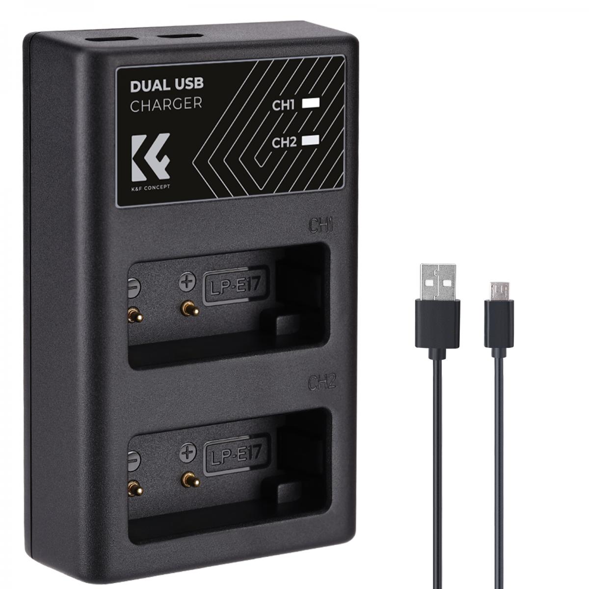 Product Image of K&F Concept Canon LP-E17 Dual Slot Quick Battery Charger