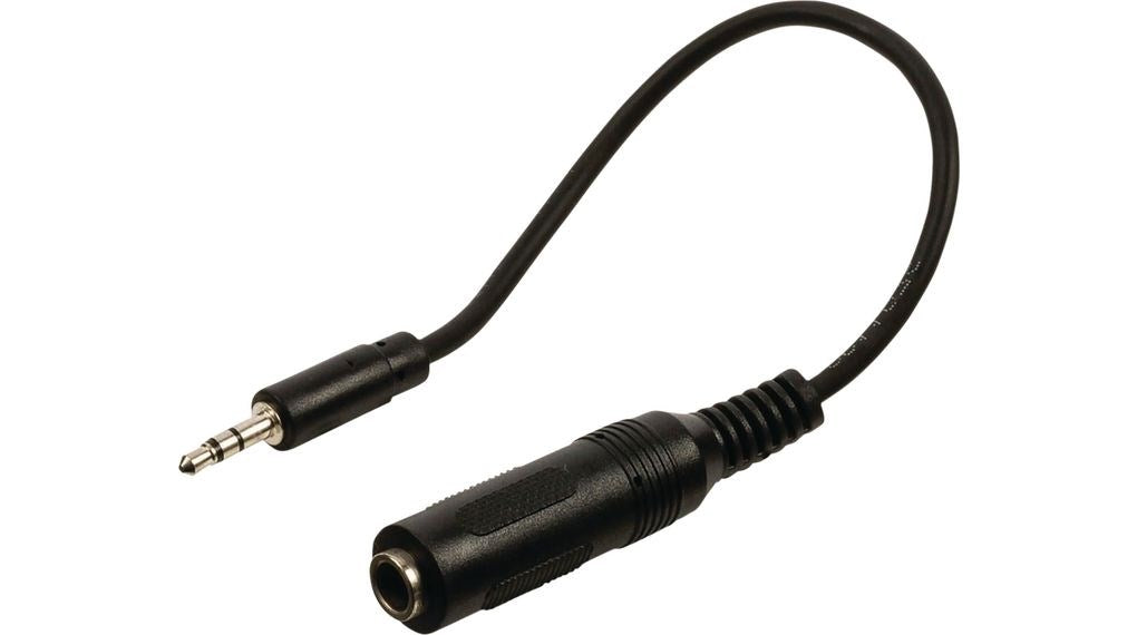 Product Image of Nedis Stereo Audio Cable 3.5mm Male to 6.35mm Female 0.2m Black CAGP22550BK02