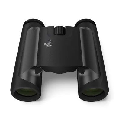 Swarovski CL 8x25 Pocket Binoculars Anthracite with Mountain Accessory Pack - Product Photo 4 - Top down view of the binoculars with the glass visible