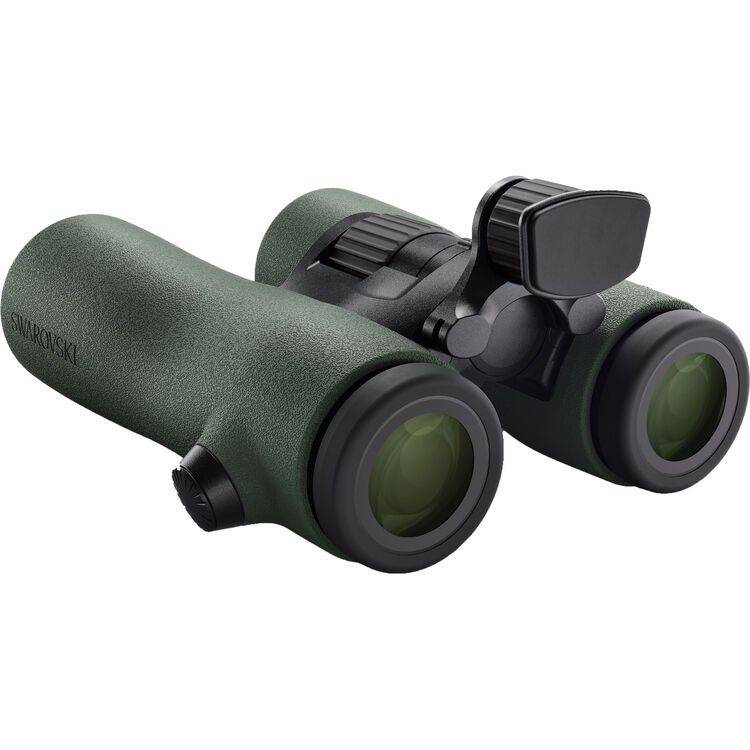 Swarovski NL Pure 10x32 Compact and lightweight Waterproof Binoculars - Green - Product Photo 5 - Rear view, close up of the binoculars with head rest and eye piece visible