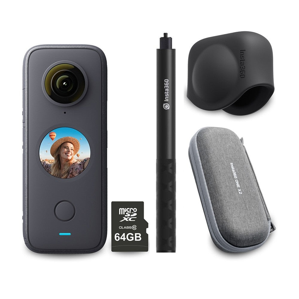 Product Image of Insta360 ONE X2 360° Action Camera PRO Kit with 64GB Micro SDHC Card, Case, Invisible Selfie Stick, Lens Cap