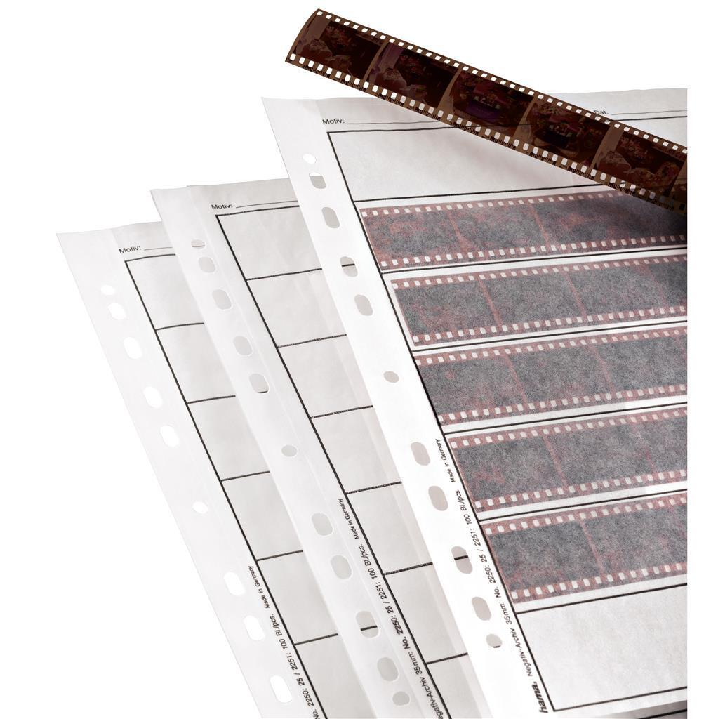 Hama 002251 24 x 36mm Negative File Sleeves and Glassine Matt 100 Sheets