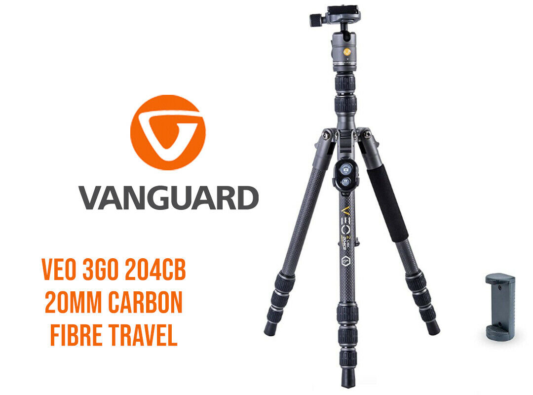 Product Image of Vanguard VEO 3GO 204CB 20mm Carbon Fibre Travel Tripod