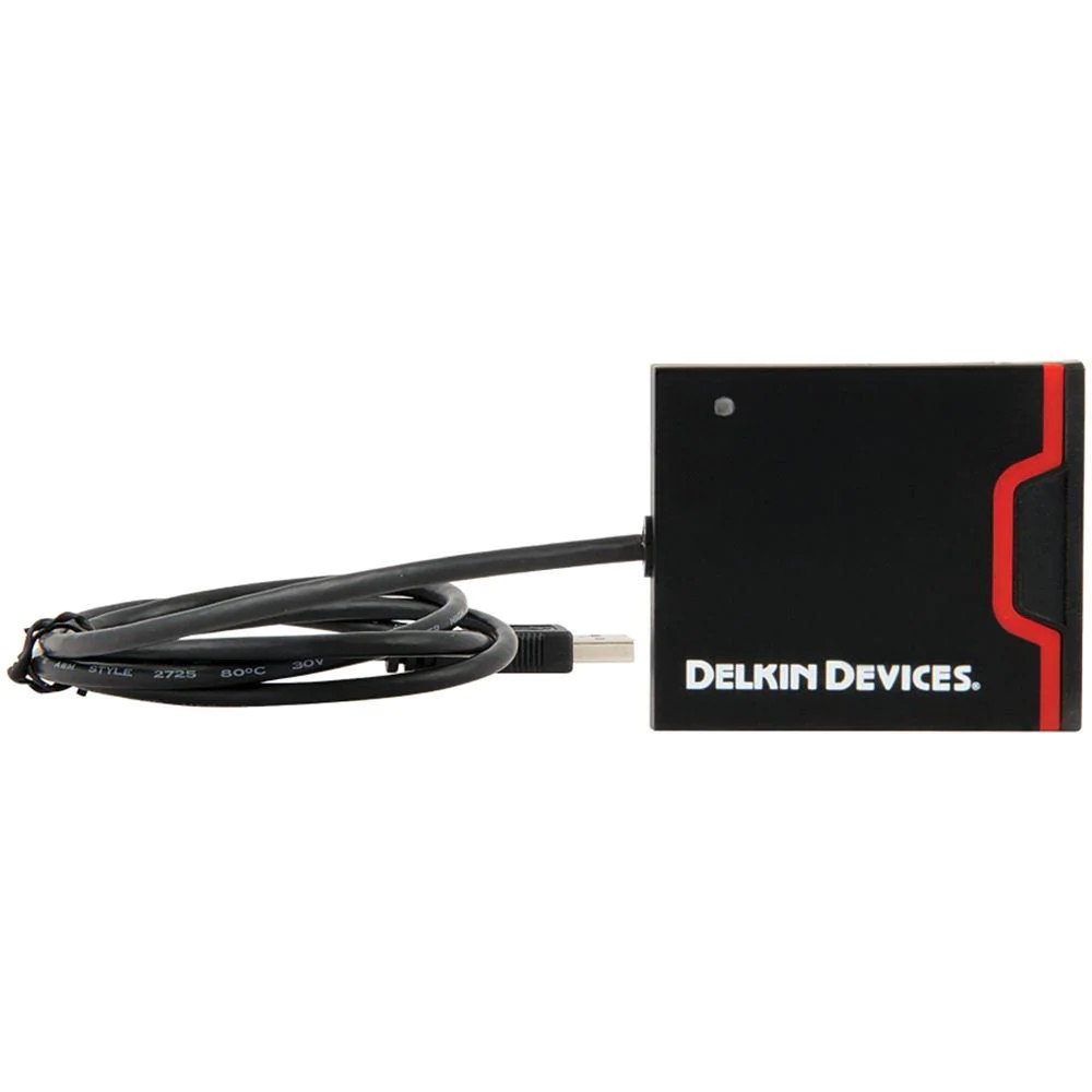 Delkin USB 3.0 Dual Slot SD UHS-II and CF Memory Card Reader - Black