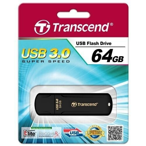 Product Image of Transcend JetFlash 700 64GB USB 3.0 Flash Stick Pen Memory Drive - Black
