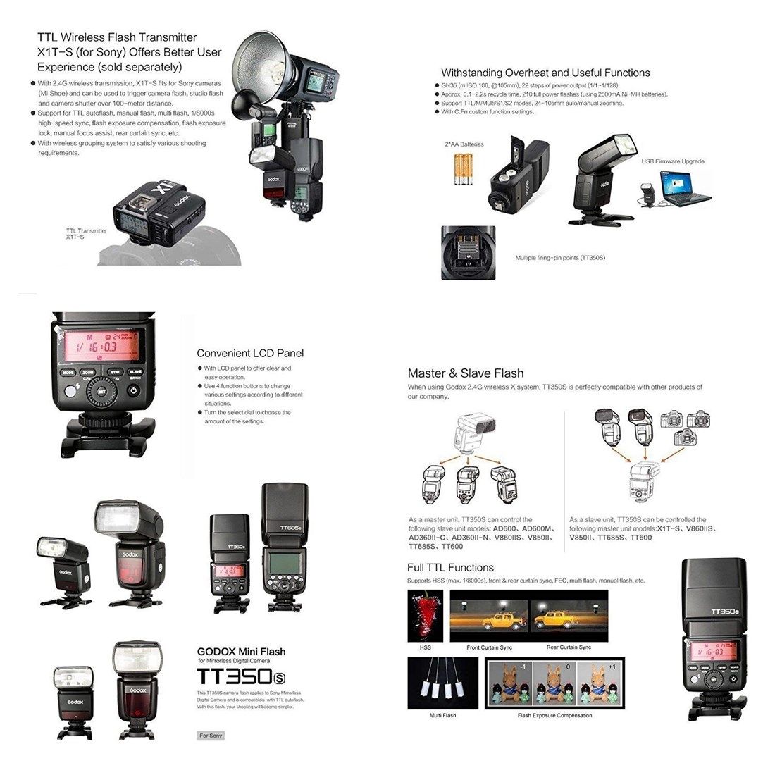 Godox TT350S 2.4GHz TTL SpeedLite Flash - Sony