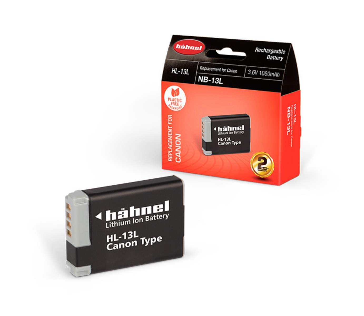 Product Image of Hahnel NB-13L Li-Ion Battery for Canon G1 X Mark III, G5 X, G7 X, G9 X, and others
