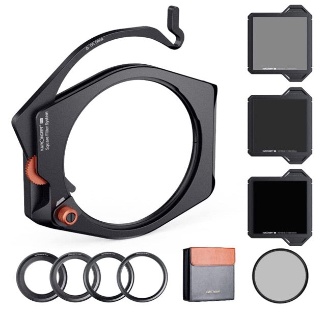Product Image of K&F Concept Pro Square ND CPL Filter Set, ND1000, 95MM CPL, GND8, 100mm Filter Holder Kit, Adapter Rings 67mm 72mm 77mm 82mm