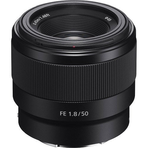 Sony FE 50mm f1.8 Prime Lens - Product Photo 1 - Stand up front view