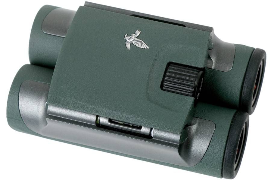 Swarovski CL 10x25 Pocket Binoculars Green with Wild Nature Accessory Pack - Folded view of the binoculars