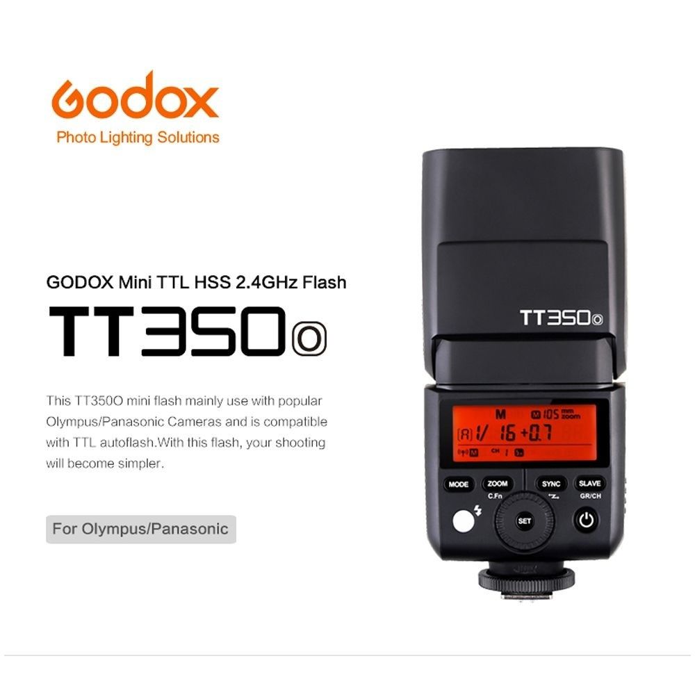 Godox TT350O 2.4GHz TTL SpeedLite Flash - Olympus & Panasonic