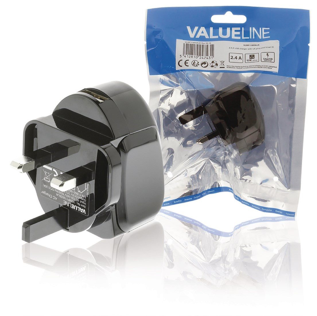 Product Image of Valueline USB Wall Charger with SmartID technology - automatically detects the required current